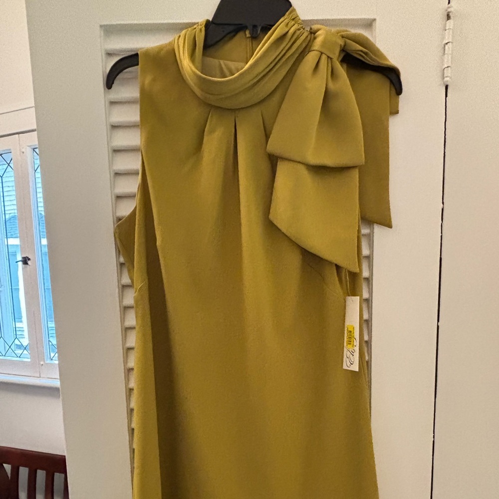 ElizaJ yellow/green beautiful new dress with Bow